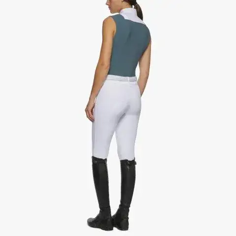 Cavalleria Toscana Women`s sleeveless competition shirt PETROLEUM-3