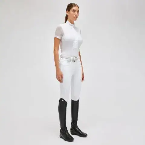 Cavalleria Toscana Women’s jersey show shirt WHITE/KNIT-1