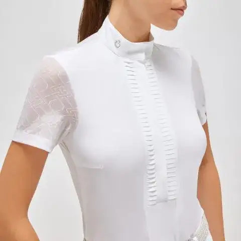 Cavalleria Toscana Women’s jersey show shirt WHITE/KNIT-3