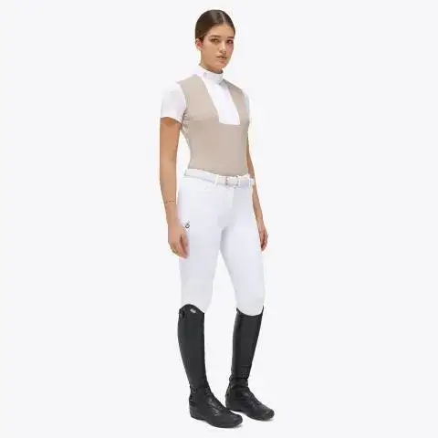 Cavalleria Toscana Woman’s jersey shirt with CT motif WHITE / LIGHT BEIGE-1