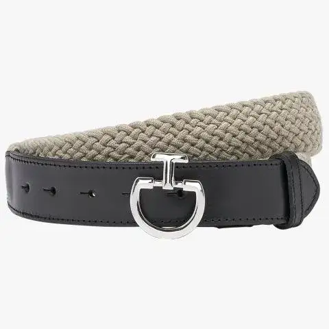 Cavalleria Toscana Cintura da uomo in tessuto intrecciato FOLIAGE GREEN-1