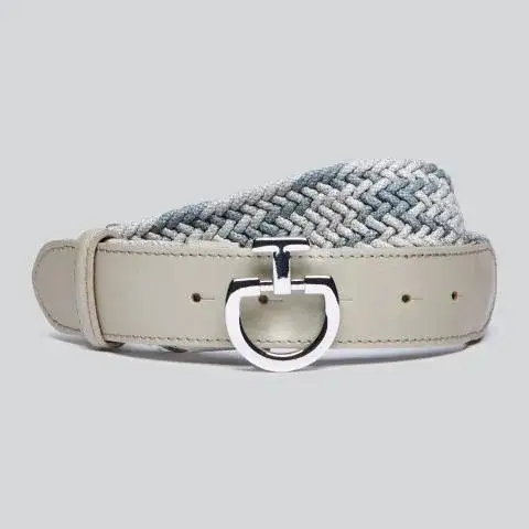 Cavalleria Toscana Women's Chamois Belt GREY/LIGHT GREY-1