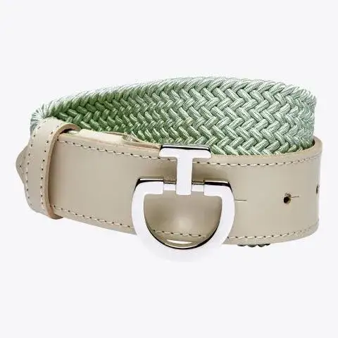 Cavalleria Toscana Women's elastic belt. PISTACHIO / Off-White-1