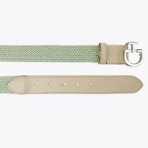 Cavalleria Toscana Women's elastic belt. PISTACHIO / Off-White-2