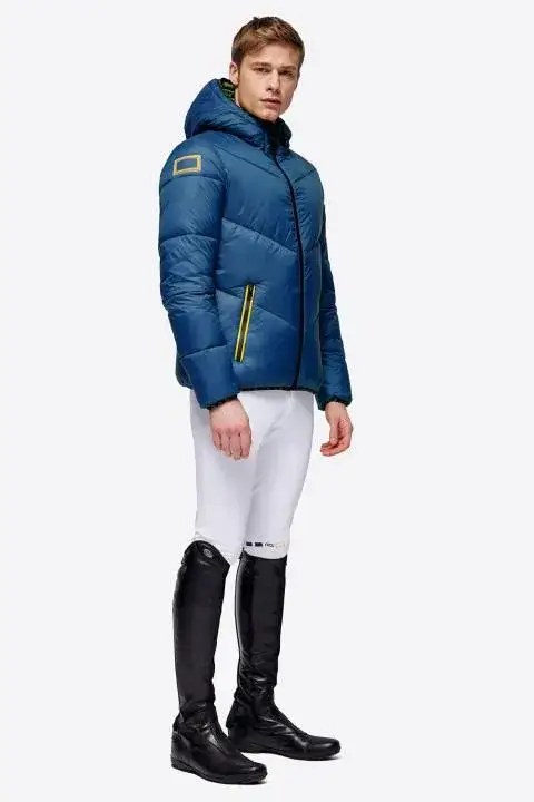 Rider's Gene Men’s quilted nylon puffer jacket CLASSIC BLUE-1