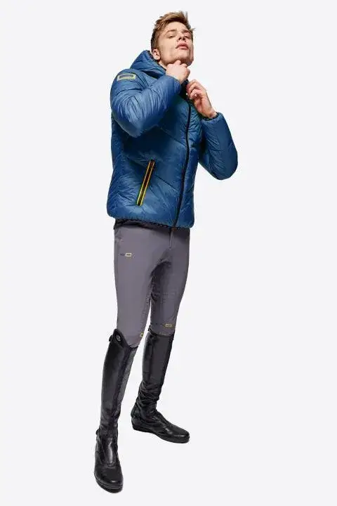 Rider's Gene Men’s quilted nylon puffer jacket CLASSIC BLUE-3