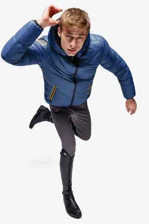 Rider's Gene Men’s quilted nylon puffer jacket CLASSIC BLUE-4