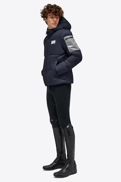 Rider's Gene RG Nylon Quilted Hooded Puffer Jacket NAVY-1