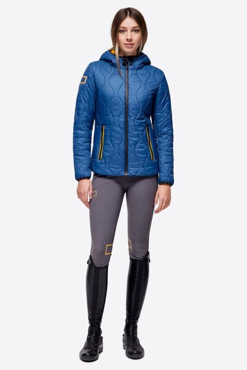 Rider's Gene Women’s quilted nylon puffer jacket CLASSIC BLUE-1