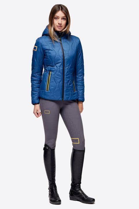 Rider's Gene Women’s quilted nylon puffer jacket CLASSIC BLUE-2