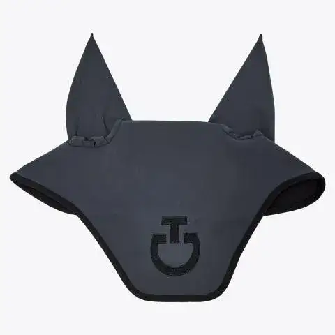 Cavalleria Toscana Lightweight jersey ear bonnet ANTHRACITE GREY/BLACK-1