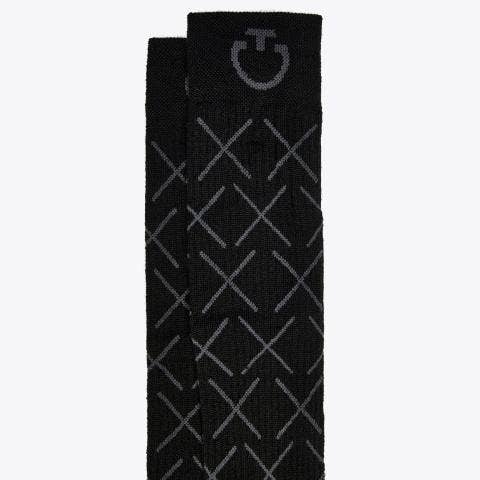 Cavalleria Toscana Wool socks with a logo BLACK-2