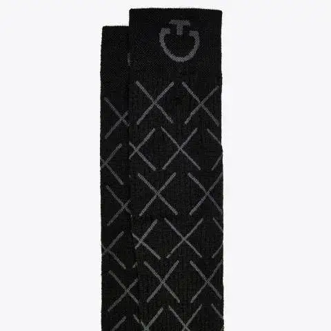 Cavalleria Toscana Wool socks with a logo BLACK-2