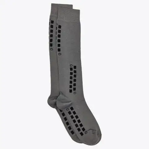 Cavalleria Toscana Socks with graphic pattern and CT logo GREY-1