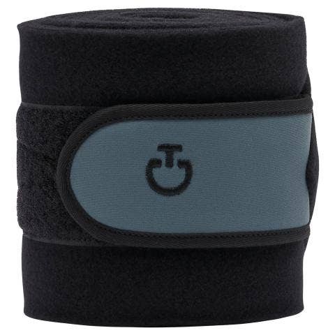 Cavalleria Toscana Fleece leg bandages BLACK / PETROLEUM-1