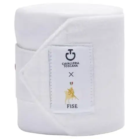 Cavalleria Toscana Set di 4 fasce FISE in pile WHITE-2