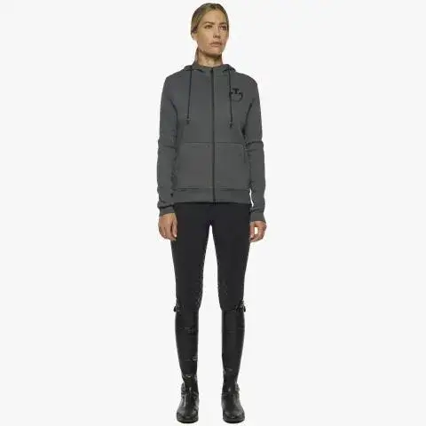 Cavalleria Toscana Women's zip hooded sweatshirt CHARCOAL GREY-1