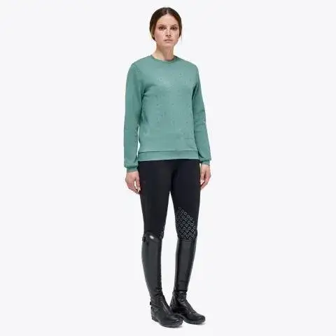 Cavalleria Toscana Women’s piqué cotton sweatshirt EMERALD GREY-2