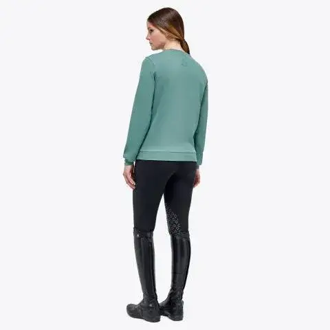 Cavalleria Toscana Women’s piqué cotton sweatshirt EMERALD GREY-3