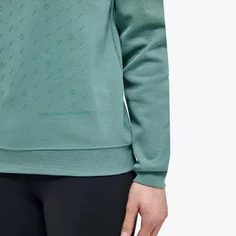 Cavalleria Toscana Women’s piqué cotton sweatshirt EMERALD GREY-6