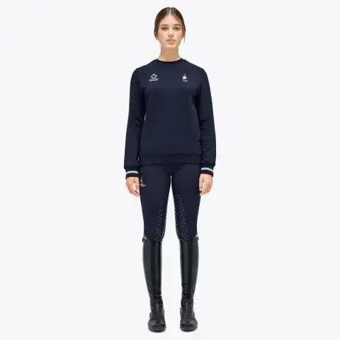 Cavalleria Toscana Felpa FISE con girocollo NAVY-1