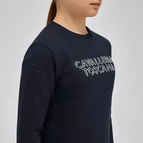 Cavalleria Toscana Unisex Young Riders crewneck sweatshirt NAVY-3