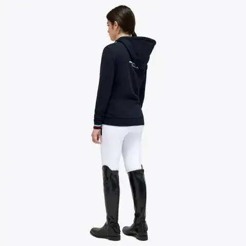 Cavalleria Toscana Unisex FISE sweatshirt with hood NAVY-3