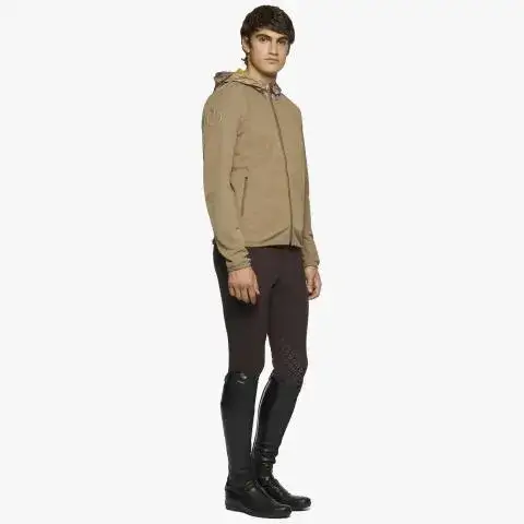 Cavalleria Toscana Men's Sweatshirt with a Hoodie CACAO-2