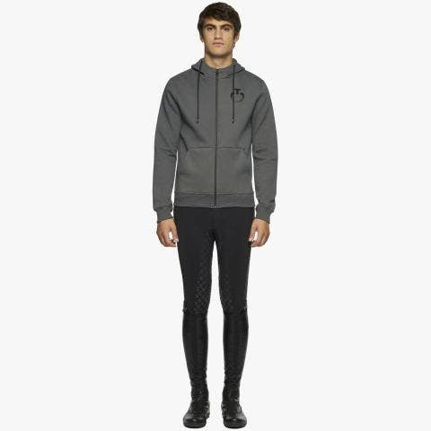 Cavalleria Toscana Men's zip hooded sweatshirt CHARCOAL GREY-1