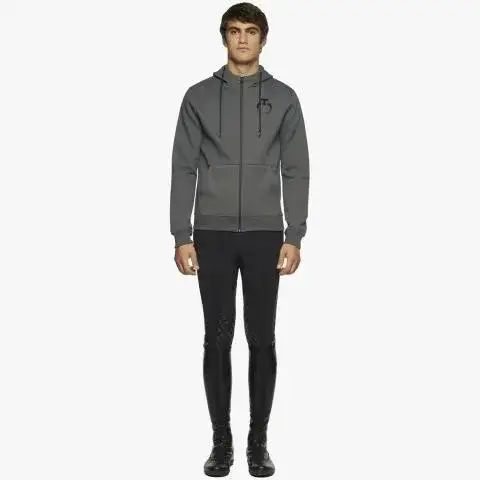 Cavalleria Toscana Men's zip hooded sweatshirt CHARCOAL GREY-1