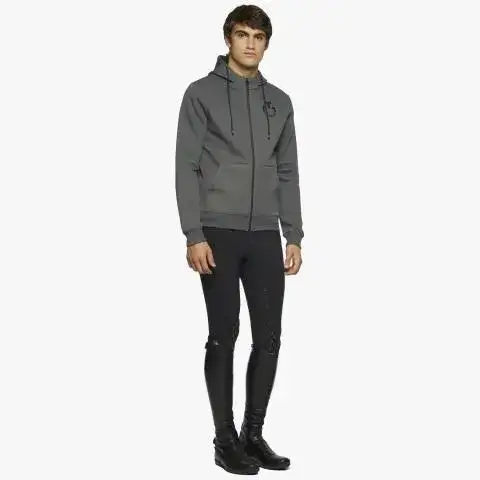 Cavalleria Toscana Men's zip hooded sweatshirt CHARCOAL GREY-2