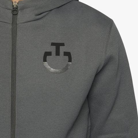 Cavalleria Toscana Men's zip hooded sweatshirt CHARCOAL GREY-4