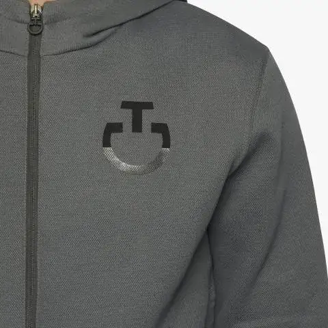 Cavalleria Toscana Men's zip hooded sweatshirt CHARCOAL GREY-4