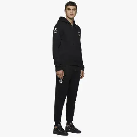 Cavalleria Toscana Felpa con zip da uomo BLACK-2