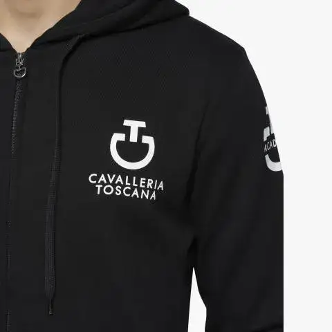Cavalleria Toscana Felpa con zip da uomo BLACK-5