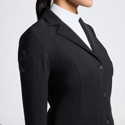 Cavalleria Toscana Giacca da donna con zip e inserti in maglia tecnica REVO BLACK/WHITE-3