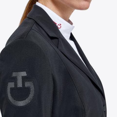 Cavalleria Toscana Women's zip riding jacket with technical knit inserts BLACK-7