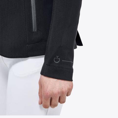 Cavalleria Toscana Women's zip riding jacket with technical knit inserts BLACK-9