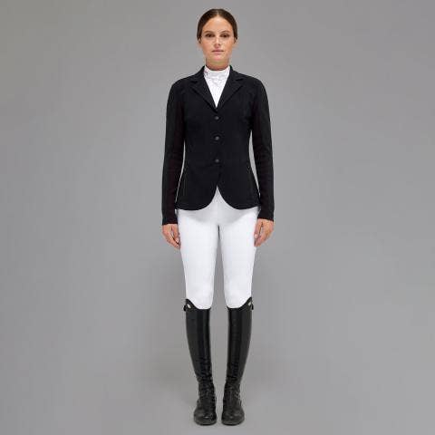 Cavalleria Toscana Women's competition riding jacket embroidery Black/ Rose-1