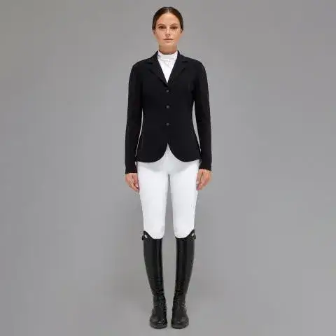 Cavalleria Toscana Women's competition riding jacket embroidery Black/ Rose-1