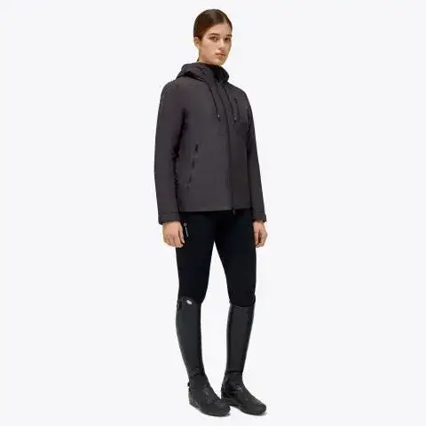 Cavalleria Toscana Giacca Shell con cappuccio per tutte le stagioni REVO CHARCOAL GREY-1