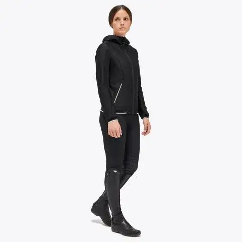 Cavalleria Toscana Softshell con cappuccio e cerniera BLACK-3