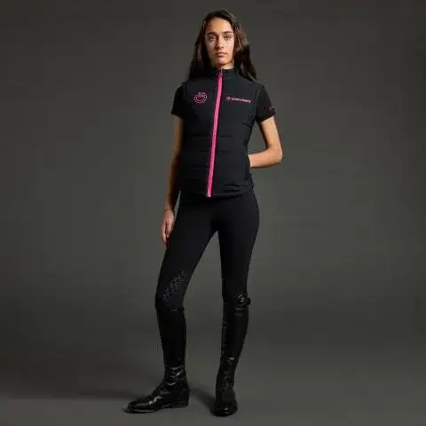 Cavalleria Toscana Girl's Vest CT x Iron Dames BLACK / PINK-1