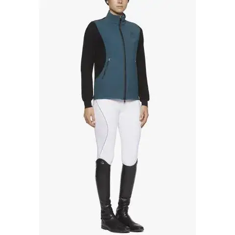 Cavalleria Toscana Maglia donna in jersey e maglia tecnica PETROLEUM / BLACK-2