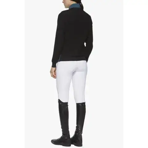 Cavalleria Toscana Maglia donna in jersey e maglia tecnica PETROLEUM / BLACK-3