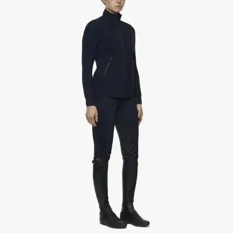 Cavalleria Toscana Women's jersey and tech knit sweater DARK BLUE/DARK BLUE-2
