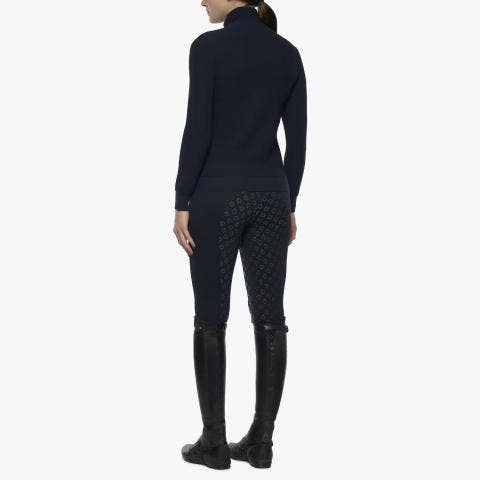 Cavalleria Toscana Women's jersey and tech knit sweater DARK BLUE/DARK BLUE-3