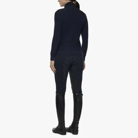 Cavalleria Toscana Women's jersey and tech knit sweater DARK BLUE/DARK BLUE-3