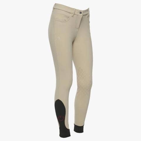 Cavalleria Toscana Girl's knee grip riding breeches. BEIGE/BEIGE-1