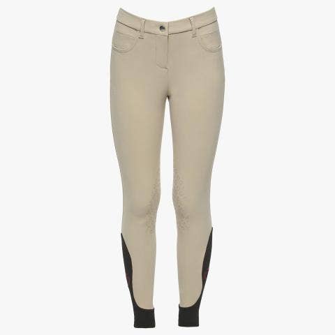 Cavalleria Toscana Girl's knee grip riding breeches. BEIGE/BEIGE-2